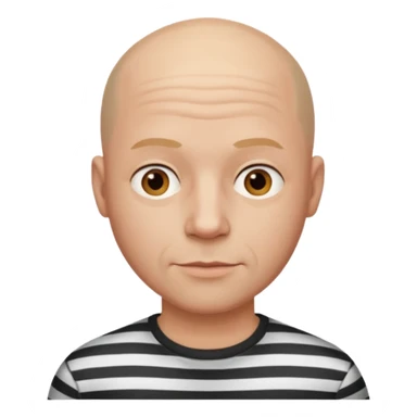 bald man with striped shirt sticker