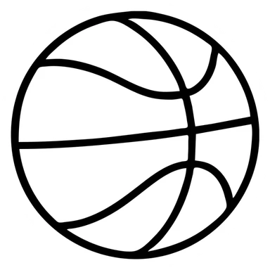 Basketball with detailed lines showing the seams sticker
