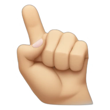 Closed fist Removing another finger between two fingers sticker