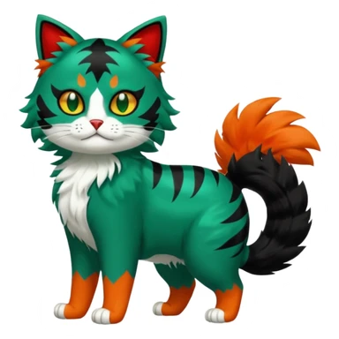 Sprigatito-Litten-Meowscarada-Pokémon-Fakémon-animal-fusion (full body) sticker