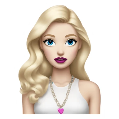 Hot girly pale blonde with blue eyes and pink lips wearing YsL sticker