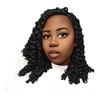 realistic portrait of dark-skinned girl sticker