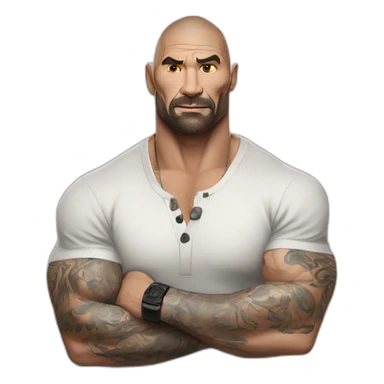 actor dave bautista cartoon wearing henley  sticker
