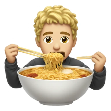 brother eating ramen  sticker