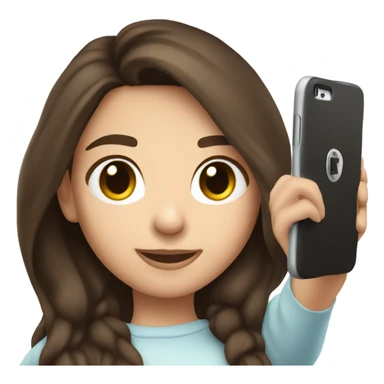 Brunette white girl taking picture with a phone sticker