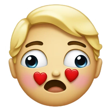 emoji face holding back tears with hearts sticker