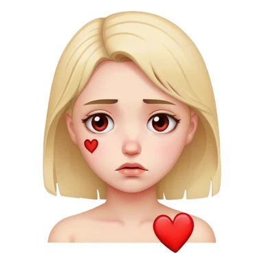 a girl crying with a broken heart sticker