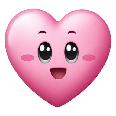 Kirby hugging a heart sticker