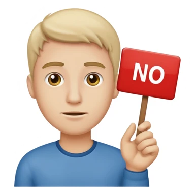 Guy with a sign that says no pissa sticker