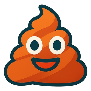 vibrant toon style poop emoji sticker