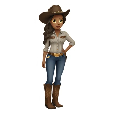 Brunette Cowgirl pregnant sticker