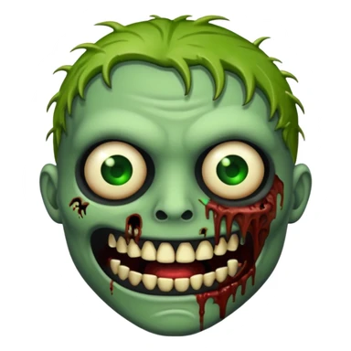 Zombie emoji with black teeth sticker