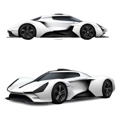 Side view of Aerodynamic Princess Leia super hypercar. 1car sticker