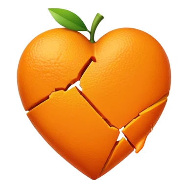Orange broken heart  sticker