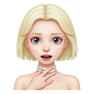 Crazy girl holding her neck sticker