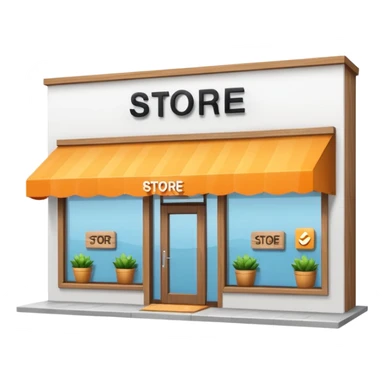 modern shop with the word store in the sign sticker