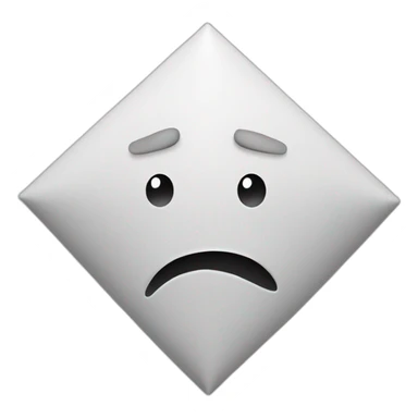 Rhombus shape curved confused mounth  sticker