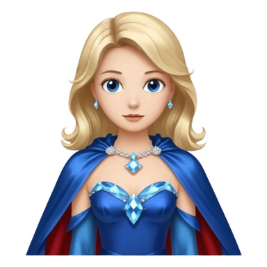 A blue satin dress with crystal bodice and flowing cape.




























 sticker