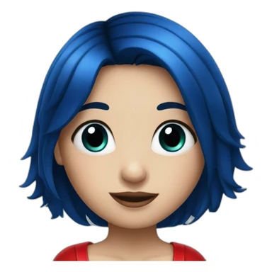 Dark Blue Hair Girl with Ladybug  sticker