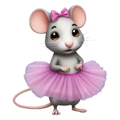 rat with a tutu and bow sticker
