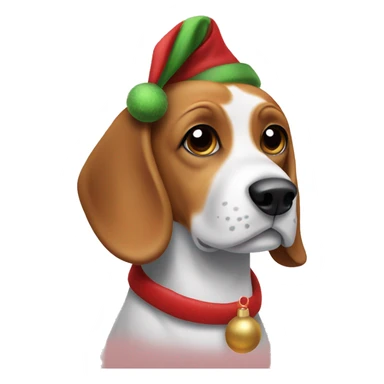 Christmas beagle dog sticker