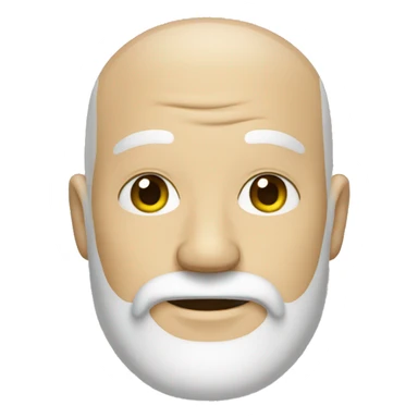man with withe beard and bald sticker