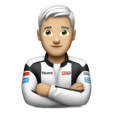 white skin F1 racer  arms folded sticker