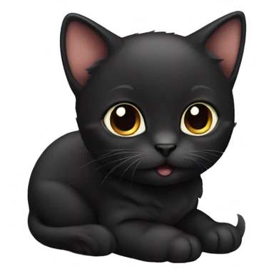 cute black kitty sticker