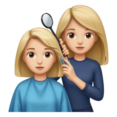 A girl that is getting her hair cut sticker