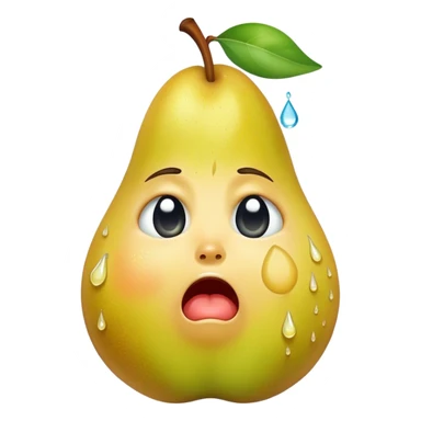 A pear crying sticker