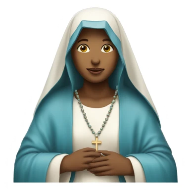 Blessed mother Mary holding rosary sticker