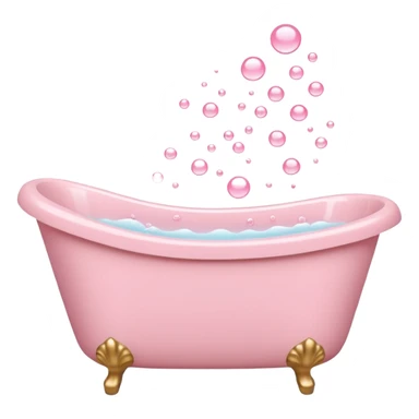 light pink bathtub filled with light pink water and bubbles sticker