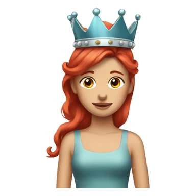 Girl with Red hair and crown sticker