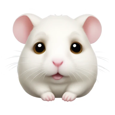cute japanese kawaii art of white hamster sticker