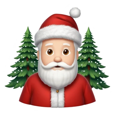 Santa Claus and a Christmas tree, with snowflakes in the background sticker