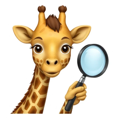 curious giraffe with magnifying glass sticker
