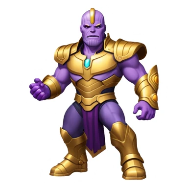 Thanos with purple skin and gold armor sticker