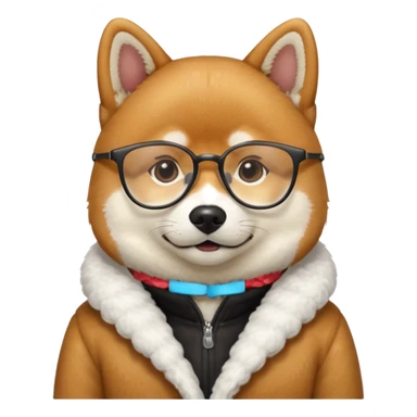 shiba inu with glasses sticker