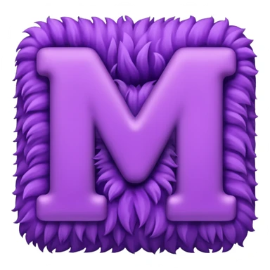 The fluffy letter M is purple in color sticker