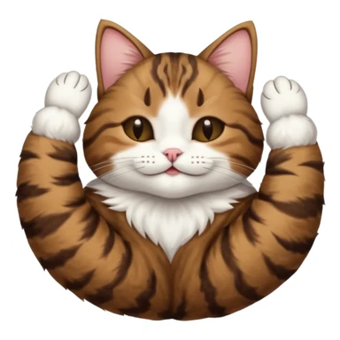 dark brown tabby and white cat upside down with eyes closed sticker