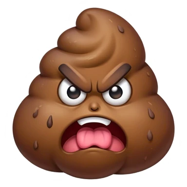 Angry poop sticker