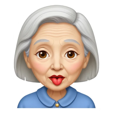 old woma a kiss sticker