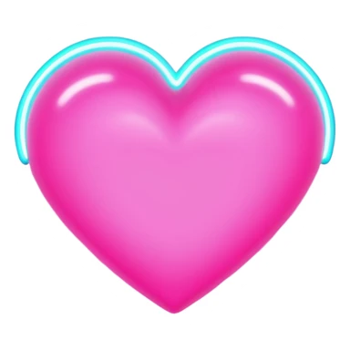 white heart with a neon glow sticker
