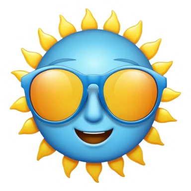 Blue sunglasses and sun sticker