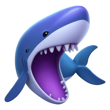 Blue whale purple, open mouth sticker