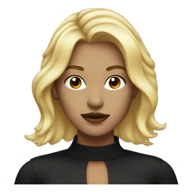 Blond female with medium length hair a black choker sticker