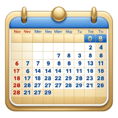 no generate an ios style background free calender, blue and gold and white with the date 22 november highlited sticker