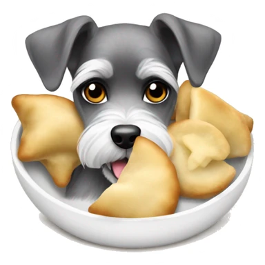 Miniature schnauzer eating pierogis sticker