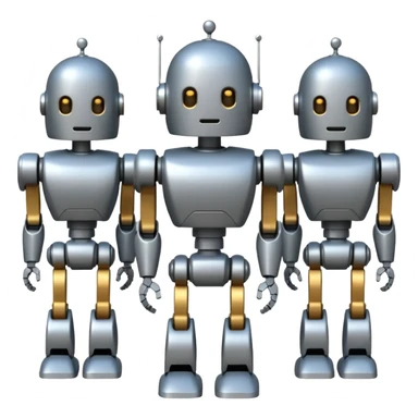 회색철로봇같은 사람 3명인데 몸이 종 모양인 sticker