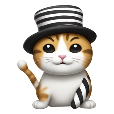 bread cat with mime hat sticker
